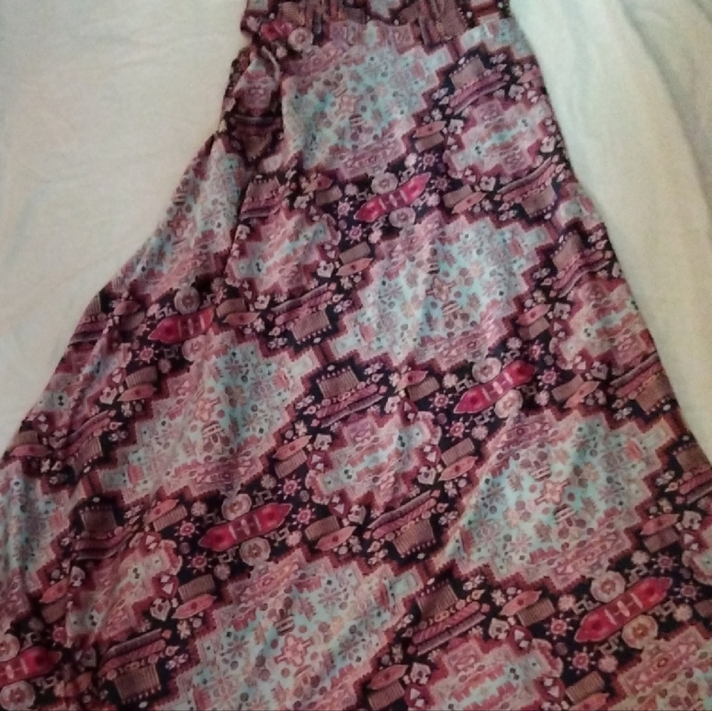 Nicole Miller Pink and Blue Casual Dress